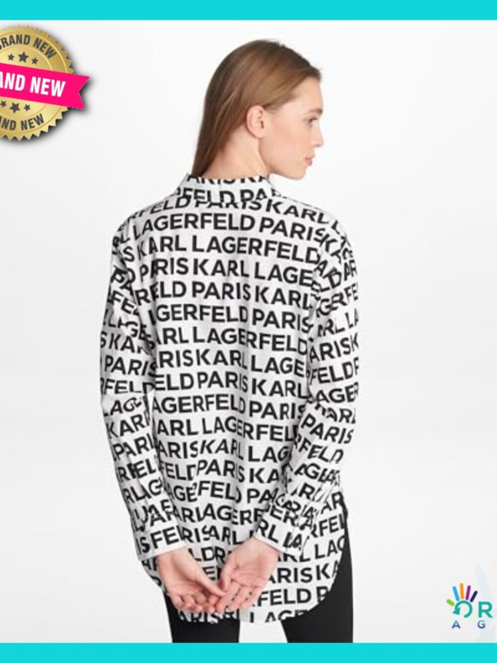 All Over Print Button Down Shirt Classic Fit Long Sleeve Chic Essential - Picture 3 of 3